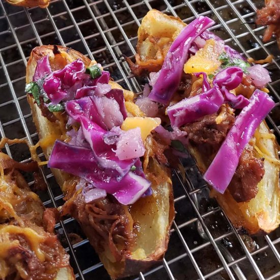 BBQ Pulled Pork Stuffed Potato Skin