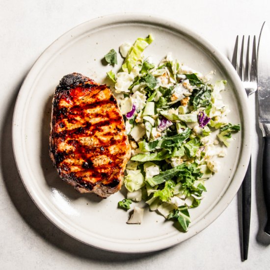 Grilled Pork Chops with Garlic