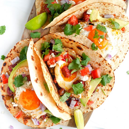 Chorizo Egg Breakfast Tacos