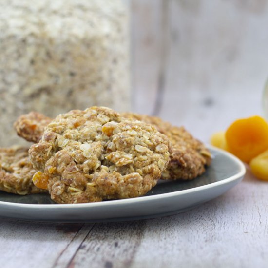 Chewy Vegan Apricot Oatmeal Cookies