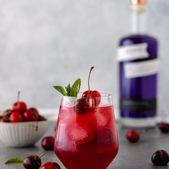 Cherry-Berry Gin Kombucha Cocktail