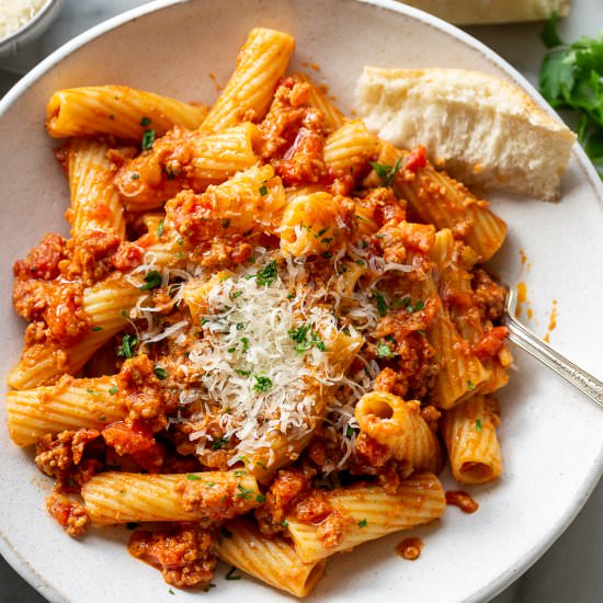 Rigatoni Bolognese