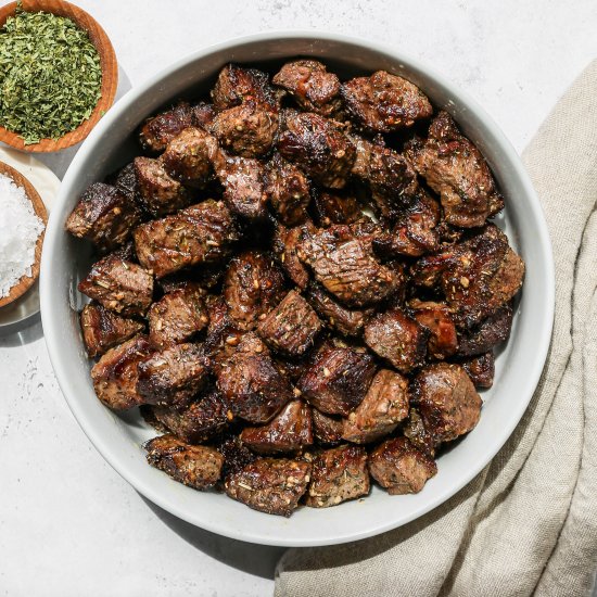 Air Fryer Garlic Steak Bites