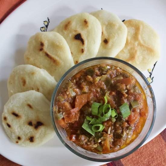 Hogao Salsa & Jackfruit Arepas