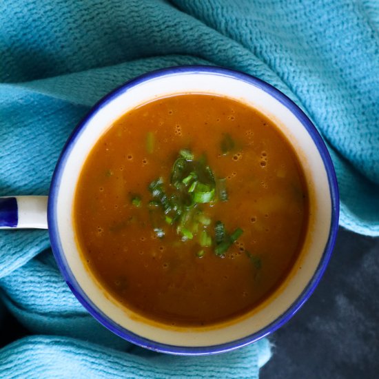 Pumpkin Carrot & Spring-Onion Soup