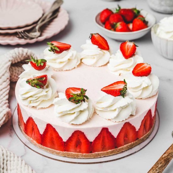 No bake strawberry cheesecake