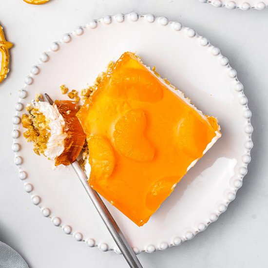 Orange Jello Pretzel Salad