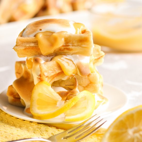 Lemon Meringue Pie Stuffed Waffles