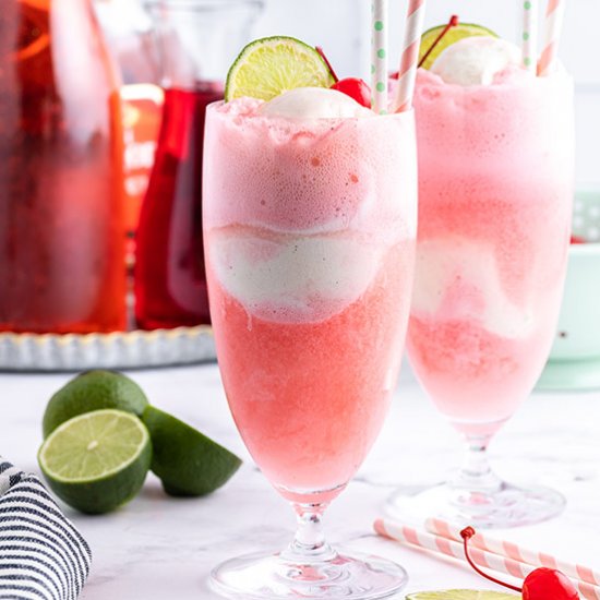 Shirley Temple Ice Cream Float