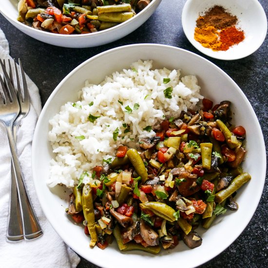 Green Bean and Mushroom Curry