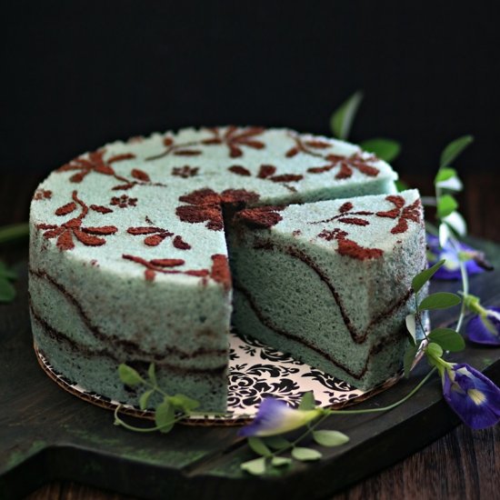 Blue Pea Flower Chiffon Cake