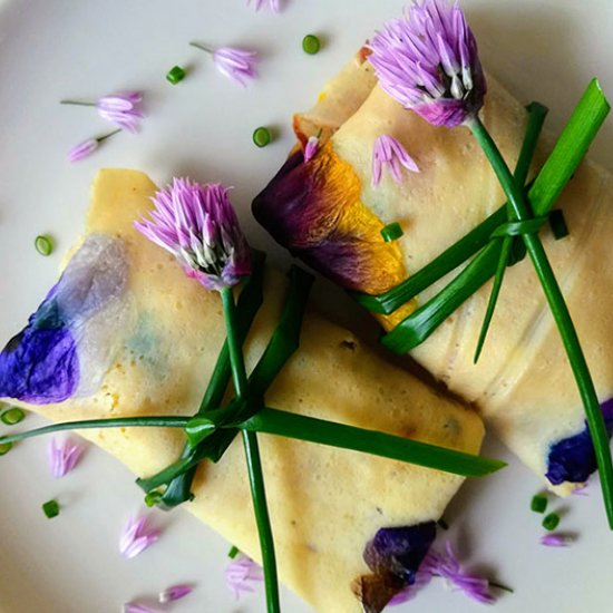 Chive Blossom & Pansy Crepes