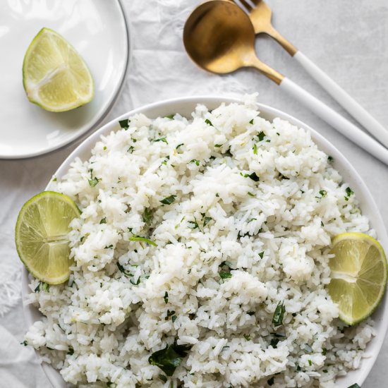 Cilantro Lime Rice Cooker Rice