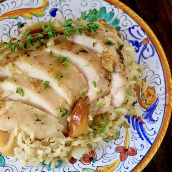 Garlic Chicken with Brown Basmati