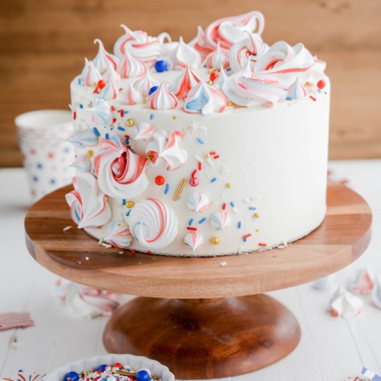 Red White & Blue Swirl Cake