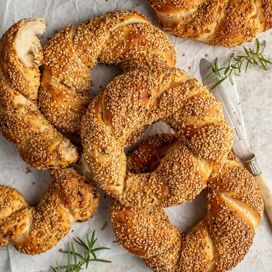 Asiago rosemary Turkish bagels