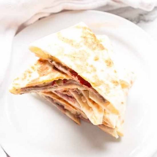 Roast beef quesadillas