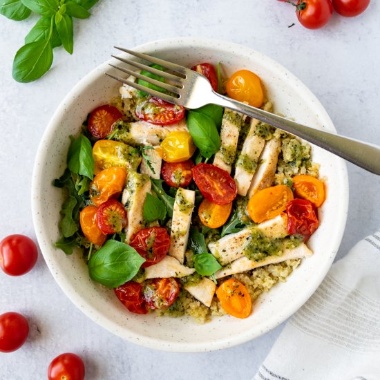 Pesto Chicken Quinoa Bowl