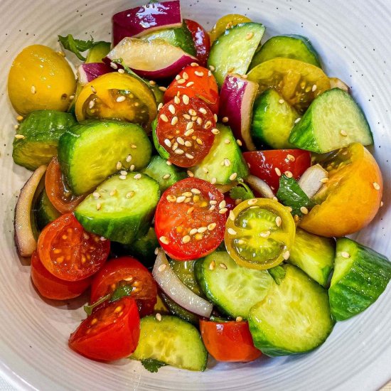 Cucumber and Tomato Ponzu Salad