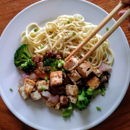 Sesame Ginger Noodles with Tofu