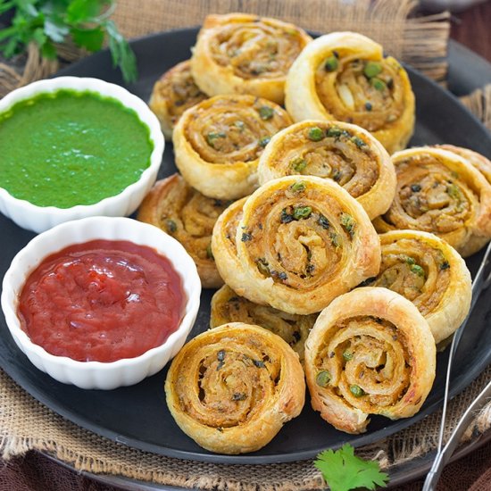 Puff Pastry Samosa Pinwheels