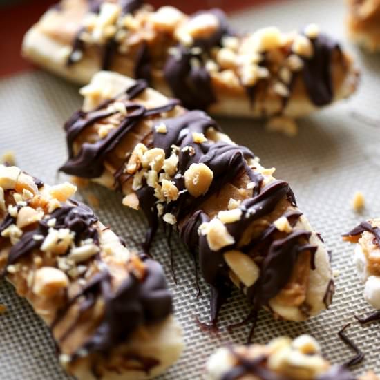 Healthy Frozen Banana Snickers