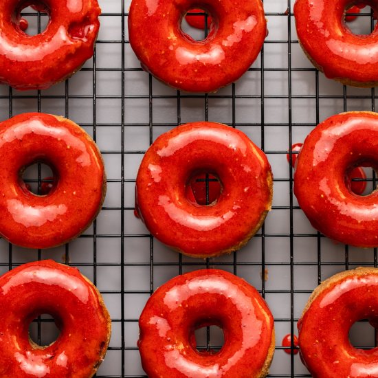 Baked Strawberry Donuts