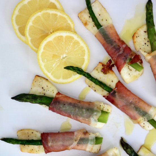 Paneer, Proscuitto, Asparagus Tapas