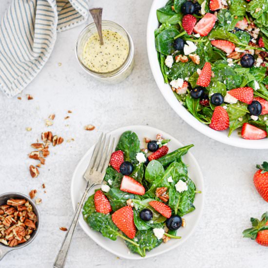 Strawberry Blueberry Spinach Salad