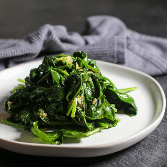 Sautéed Spinach with Green Garlic