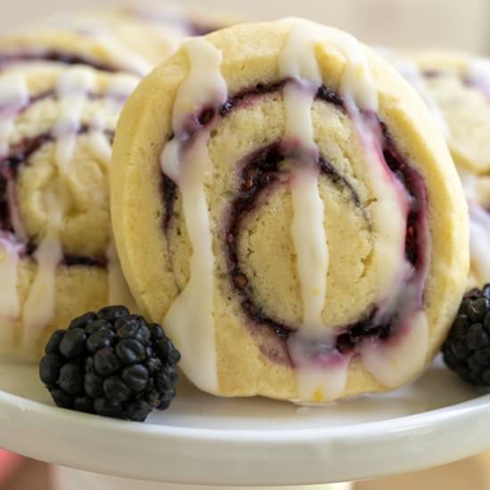 Blackberry Roll with Lemon Glaze