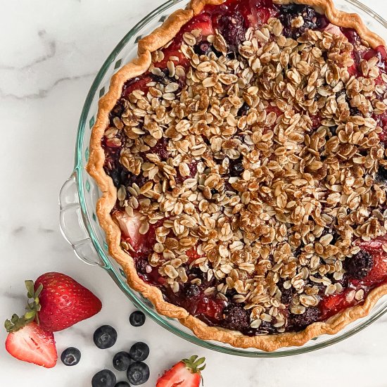 Summer Berry Pie With Oat Topping