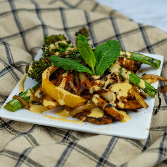 Tempeh Fajitas Drizzled In Chipotle