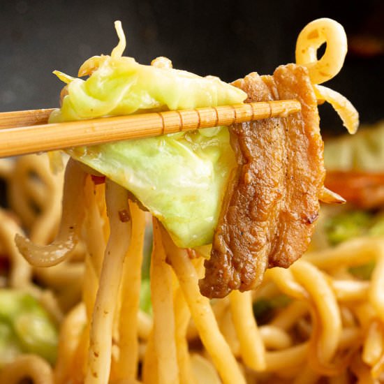 Japanese Stir Fried Udon Noodles