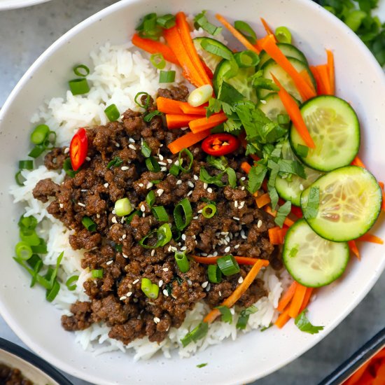 Instant Pot Korean Ground Beef Bowl