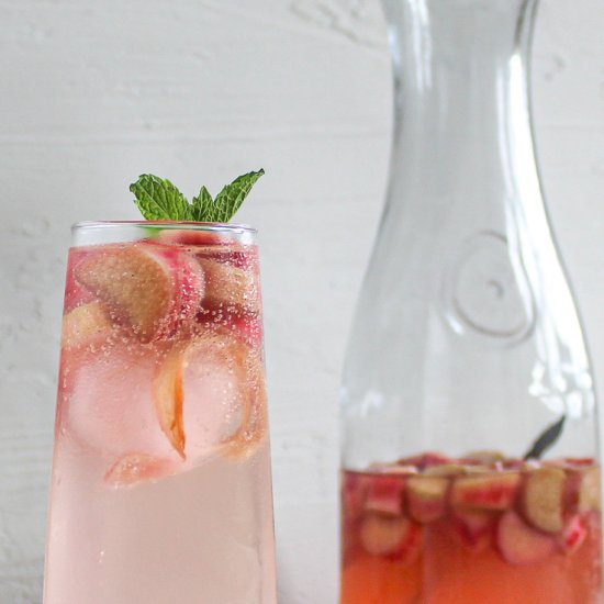 Rose Wine Rhubarb Sangria