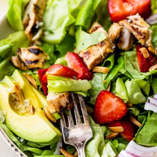 Grilled Chicken, Strawberry, Salad