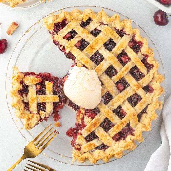 Cherry Rhubarb Pie