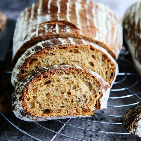 Rye Mixed Bread with Wild Yeast Sta