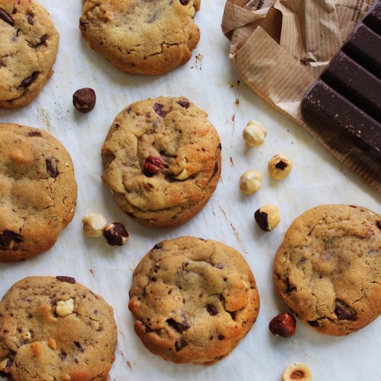 Chocolate hazelnut & honey cookies