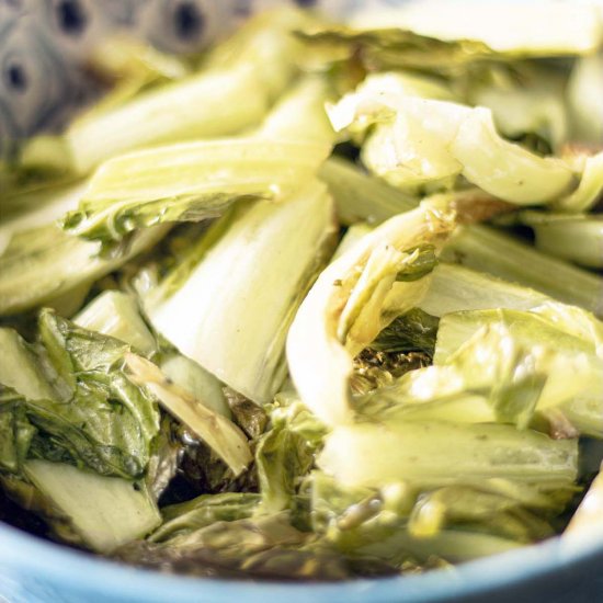 Roasted Cauliflower Leaves