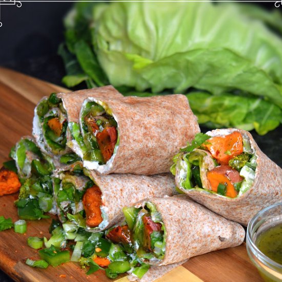 Indian Curried Green Veg Wraps