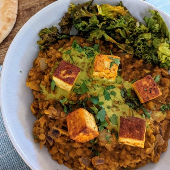 Paneer and Kale Dahl