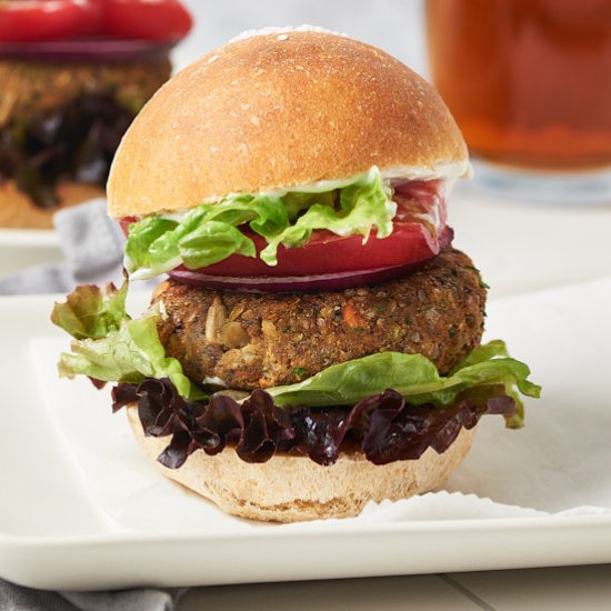 Vegan Lentil Black Bean Burgers