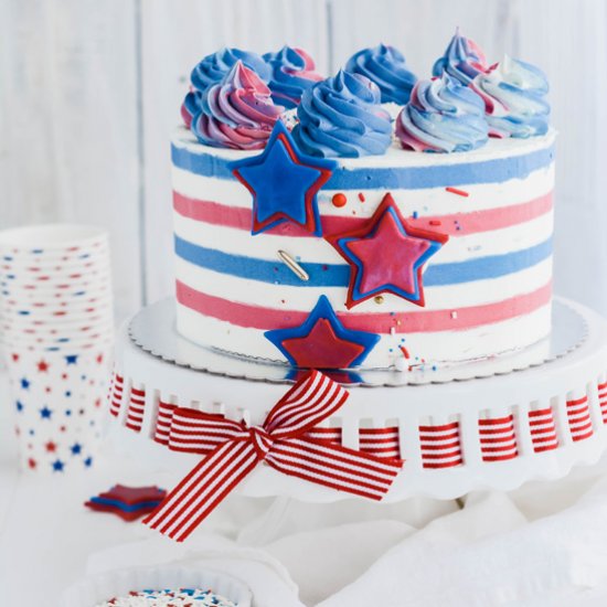 Stars and Stripes Vanilla Cake