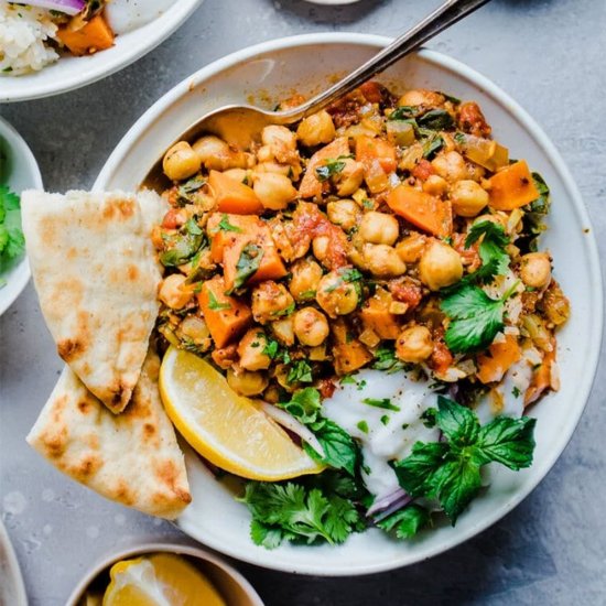 Indian Chickpea Sweet Potato Stew