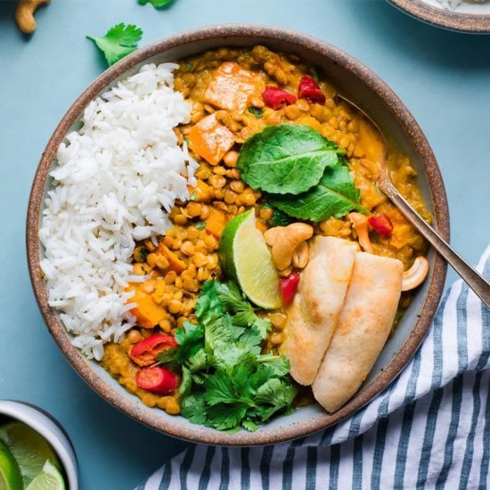 Instant Pot Squash and Lentil Curry