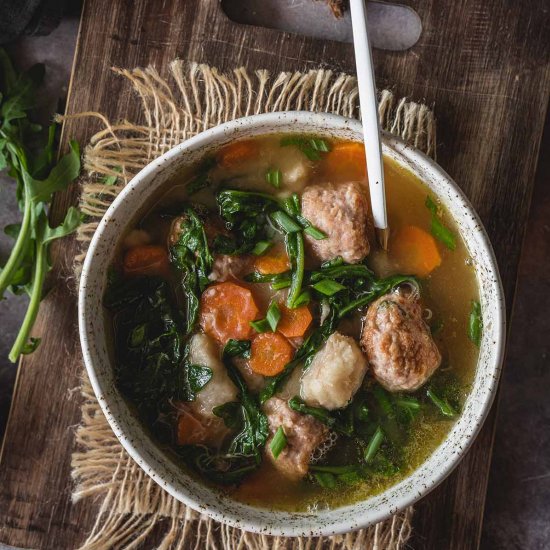 Taro Soup with Arugula