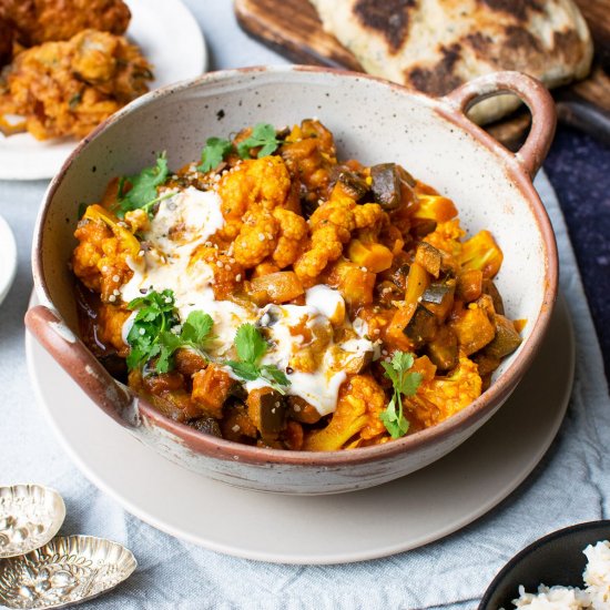 Aubergine & Cauliflower Curry