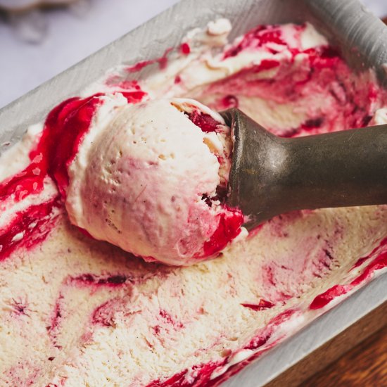 No Churn Cranberry Ice Cream